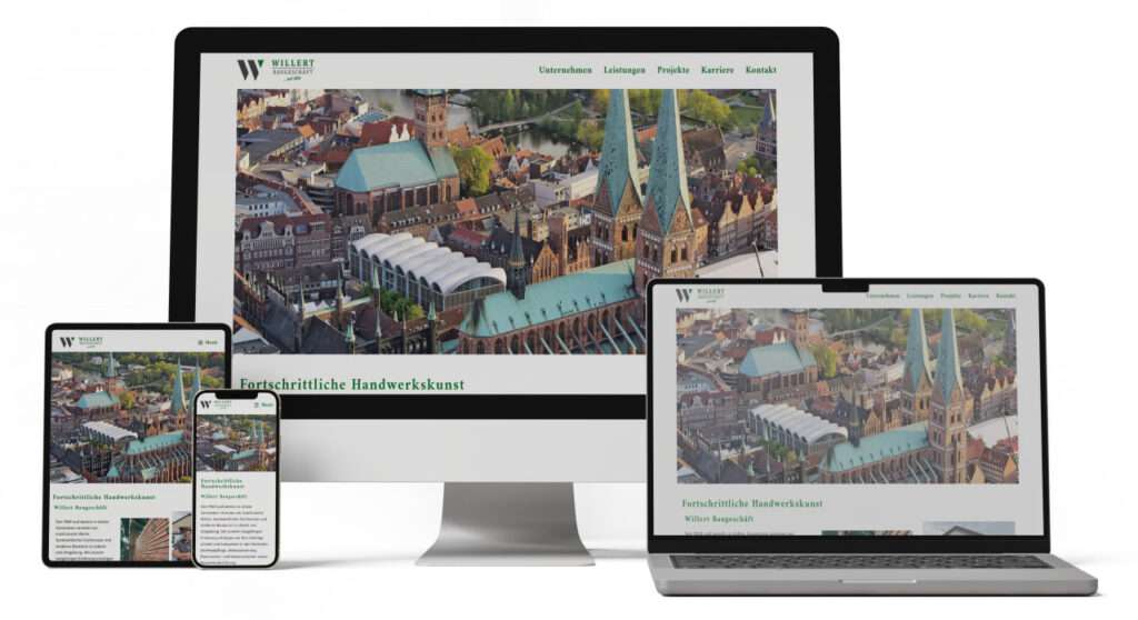 webdesign münchen Northbay - Mockup - Willert Baugeschäft GmbH