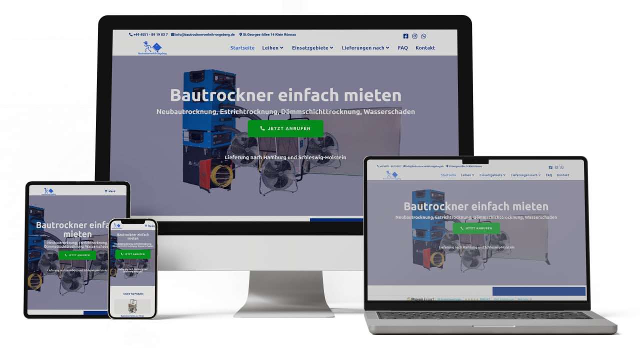 Mehr über den Artikel erfahren WEBDESIGN MÜNCHEN Bautrocknerverleih-Segeberg