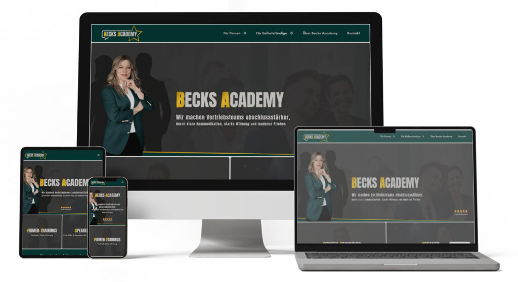 Webdesign SEO Agentur München Northbay Digital & Design Webseite Becks Academy