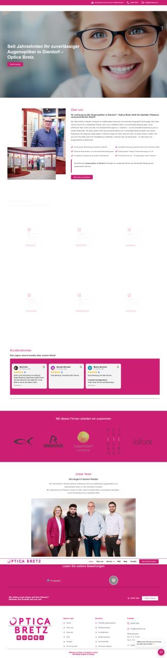 Webdesign SEO Agentur München Northbay Digital & Design Webseite Optica Bretz