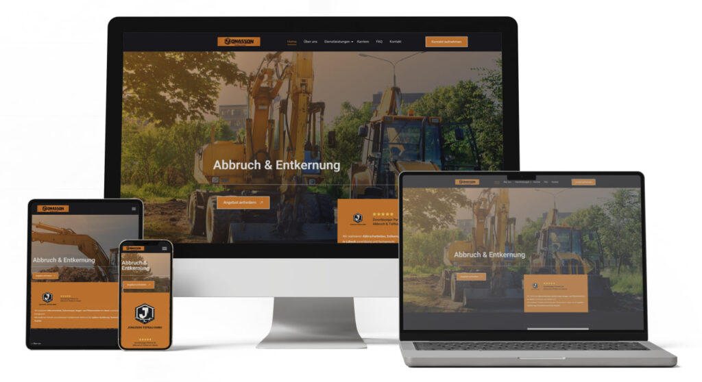 Webdesign SEO Agentur München Northbay Digital & Design Webseite Tiefbau Jonasson